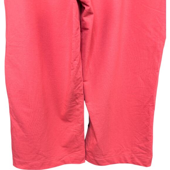Denim & Co. Active French Terry Wide Leg Crop Pant Deep Papaya Large PETITEd - Picture 6 of 12